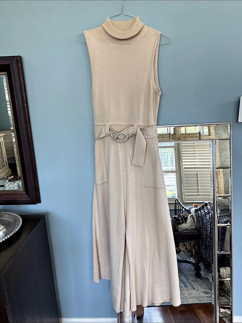Mara Hoffman Elle Sleeveless Turtleneck Maxi Dress Cream Medium
